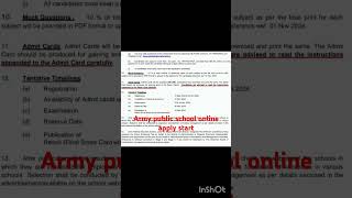 AWES Army Public School TGTPGT amp PRT Recruitment 2024  Apply Online Start armypublicschool [upl. by Masuh841]