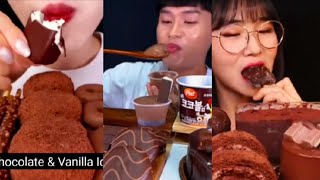 MUKBANGERS HAEEON KIM amp LIZ MELLAWNIE BONGGIL ASMR  ASMR SWEET DELIGHT《 CHOCOLATE 》COMPILATION [upl. by Tay539]