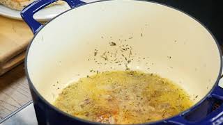 Chicken Fricassee  La Cuisine Enameled Cast Iron Round Casserole [upl. by Annaehr]