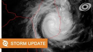 Cyclone Dineo over Mozambique  Update 5 16022017 0300 UTC [upl. by Oflunra]