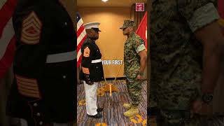 Marine Master Sergeant Gives Son His First Salute [upl. by Whetstone]