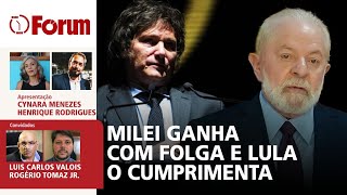 Estadista Lula cumprimenta ultradireitista Milei  Estadão ataca a Fórum [upl. by Margreta846]