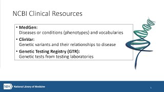 NCBI Clinical Database Overview [upl. by Nerual]