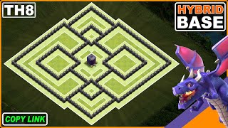 NEW TH8 Hybrid Base 2024 COPY LINK  Clash of Clans [upl. by Dannon]