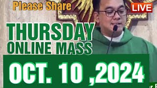 QUIAPO CHURCH LIVE MASS TODAY REV FR DOUGLAS BADONG OCTOBER 102024 [upl. by Asir351]