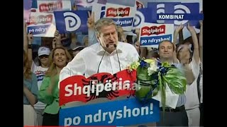 PD fushatë në Tiranë Berisha miting në Kombinat Bathore e Paskuqan  14 Qershor 2009 [upl. by Larner]