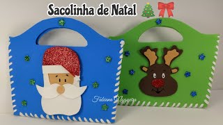 Sacolinha Fácil de Natal com Molde 🎅🎄🎀 [upl. by Bish]