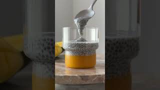 Mango Chia Pudding in 21secs 😋 recipe breakfast [upl. by Mccready]