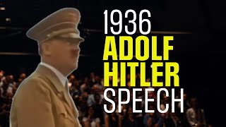 Adolf Hitler Speech in 1936 Nuremberg Rally in Color [upl. by Zerk]