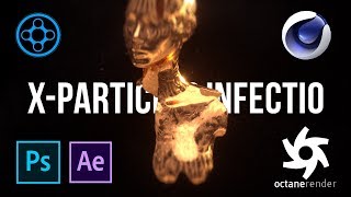 How To Create A Daredevil Inspired Liquid Pouring Effect Using X Particles Infectio Cinema4D Octane [upl. by Yrag]