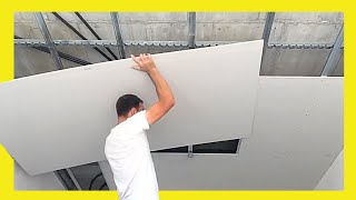 🔰 How to install and PLASTERBOARD Ceiling 🔵 SAW Profiles 👉 Drywall [upl. by Pauwles741]