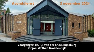 Avonddienst Ichthuskerk 03112024 [upl. by Corbett]