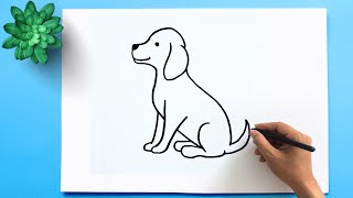 How to Draw a Dog Step by Step 🐕 [upl. by Gnok]