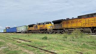 UP Eastbound mixed freight at Lacoste TX [upl. by Doble647]