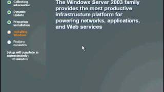 windows Server 2003 Installation [upl. by Zurn]