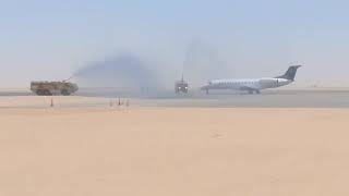 Air Namibias maiden OndangwaWalvis Bay flight lands at the coastNBC [upl. by Gaal768]