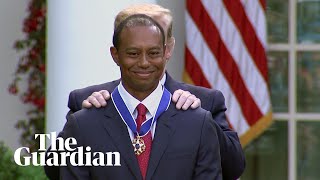 Tiger Woods receives highest civilian award form Donald Trump [upl. by Leelahk]