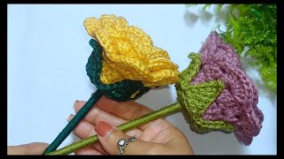 Como hacer rosas tejidas a crochet Tutorial paso a paso [upl. by Jena29]