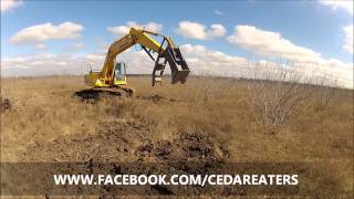 Cedar Eaters Mesquite Grubber with Patented Grubbing Attachment [upl. by Wan]