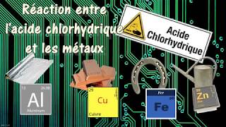 Réaction entre lacide chlorhydrique et les métaux  Niveau 3ème [upl. by Liborio985]