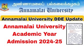 Annamalai University CDOE AY 202425 AdmissionCourses Documents Details 👍 [upl. by Malin]