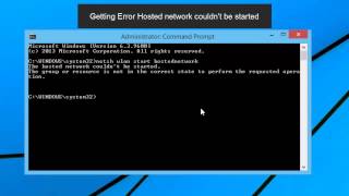 Fix  The Hosted Network Couldnt be Started Error [upl. by Sivie]