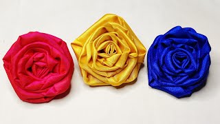 DIY How to Make a Fabric Rose Flower [upl. by Idonna]