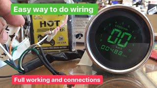 Universal Digital speedometer wiring  how to do wiring of digital speedometer  fits on every bike [upl. by Ahsemed]