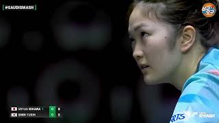 SHIN Yubin vs Miyuu KIHARA  WS  WTT Saudi Smash 2024 [upl. by Atter]