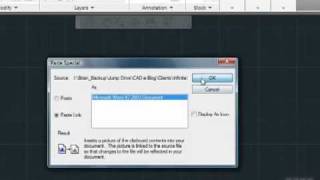 AutoCAD Linking Data From OLE Objects Tutorial [upl. by Annayt295]