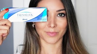 COLORED CONTACT LENSES FOR DARK BROWN EYES  FRESHLOOK  Try On Review [upl. by Llib175]