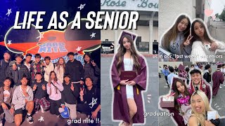 a REALLY LATE senior year vlog  graduation grad nite etc [upl. by Ecinev]