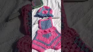 Crochet Baby Romper🔥 mbappe relochets crochet babygirl baby transition transformation [upl. by Suivatal]