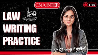 Law Writing Practice  CMA Inter Law  Important Live Session [upl. by Kiona859]