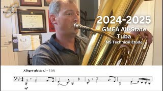 20242025 GMEA AllState MS Technical Etude Tuba [upl. by Naleek]