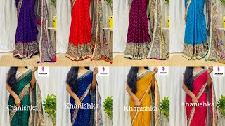 khanishka branded bhandhini chiffon saree with kalamkari design saree collection saree telugu [upl. by Harlene]