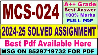 MCS 024 solved assignment 202425  mcs 024 solved assignment 2025 in English  ignou mcs24 2025 [upl. by Llertnom74]