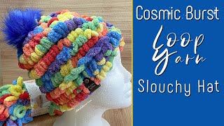 Loop Yarn Slouchy Hat Hat in Less than 1 Hr How to Use Loop Yarn [upl. by Ellinet]