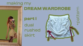 Dual Rushed Skirt Tutorial amp Pattern [upl. by Norrabal]