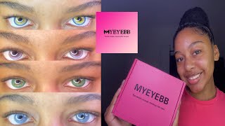 MYEYEBB Contact Lenses Review  4 Colored Contact Lenses [upl. by Amerd]