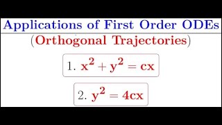 ODE How to find Orthogonal Trajectories of a family of curves [upl. by Sobel]