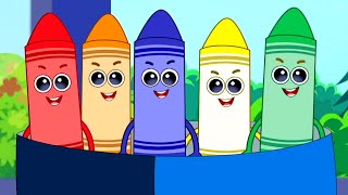 Five Little Crayons Nursery Rhyme And Kids Song by Mr Alphabet [upl. by Anitap]