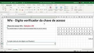 Função VBA  Como calcular o dígito verificador da chave de acesso da NFe [upl. by Aisayt]