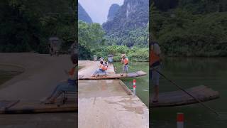 this bamboo boat can swim on road shortsvideo [upl. by Maccarone391]