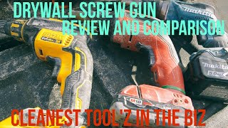 Drywall screw gun comparison Which would I choose DeWalt vs Milwaukee vs Makita [upl. by Esmerelda]