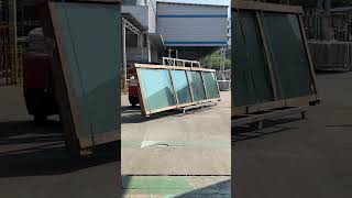 Transport glass to workshop for smart glass manufacturing smartpdlcfilm smartglassfactory [upl. by Dorsman]