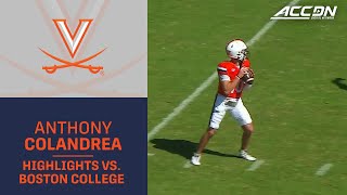 Virginia QB Anthony Colandrea Highlights vs Boston College [upl. by Hinman]