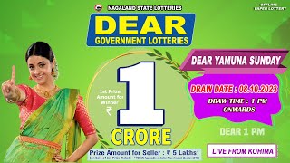 DEAR YAMUNA SUNDAY WEEKLY DRAW DATE 08102023 NAGALAND STATE LOTTERIES LIVE FROM KOHIMA [upl. by Aloek]