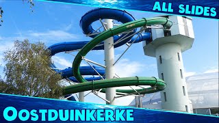 ALL WATER SLIDES at Sunparks Oostduinkerke [upl. by Bobinette260]