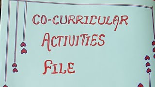 cocurricular activities file 💯Bed 💯practical file💯👍💥 [upl. by Lusty]